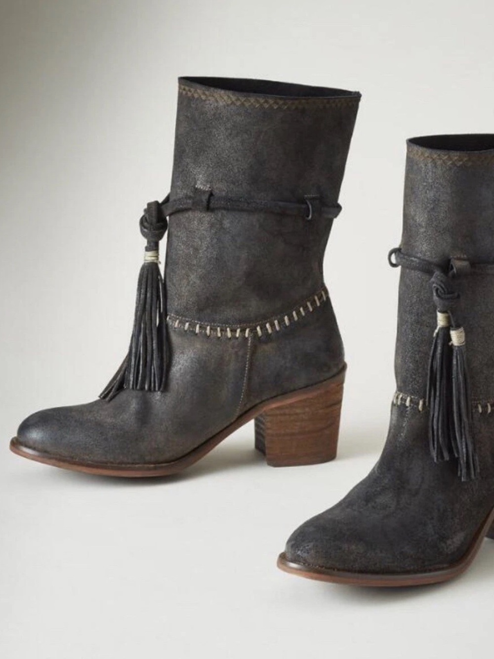 Veracruz Celena Suede Tassel Western Style Boots In Black Size 38 US 7.5